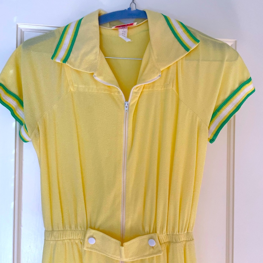 Vintage terry cloth yellow jumpsuit